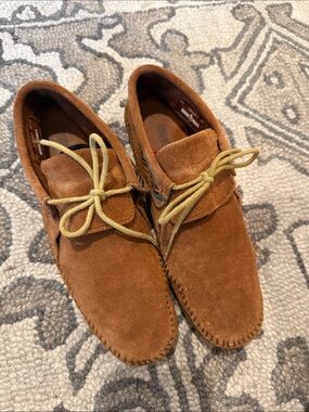 Womens Suede Moccasin Driving Shoes - Brown